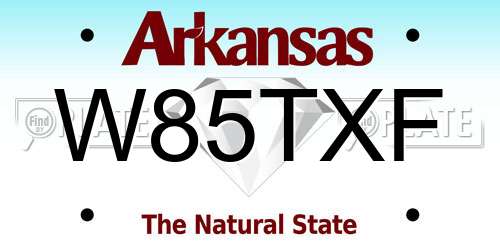 W85TXF Arkansas License Plate