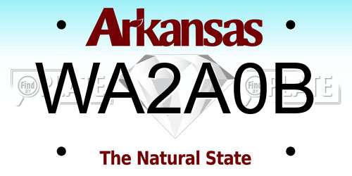 WA2A0B Arkansas License Plate