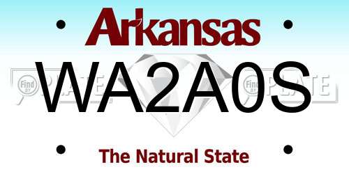 WA2A0S Arkansas License Plate