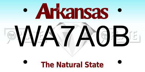 WA7A0B Arkansas License Plate