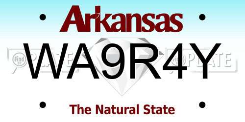 WA9R4Y Arkansas License Plate
