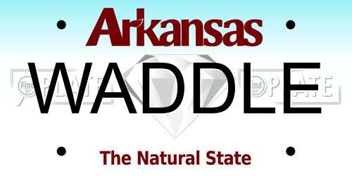 WADDLE Arkansas License Plate