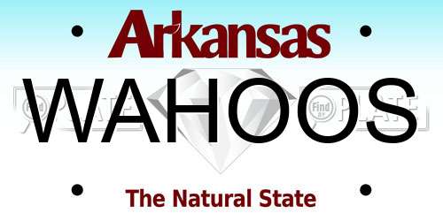 WAHOOS Arkansas License Plate