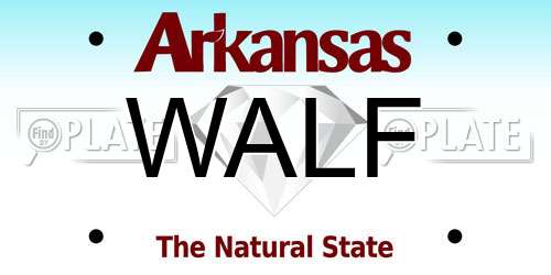WALF Arkansas License Plate