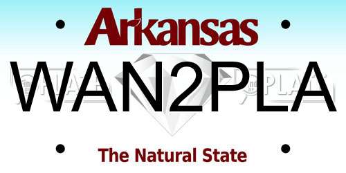WAN2PLA Arkansas License Plate