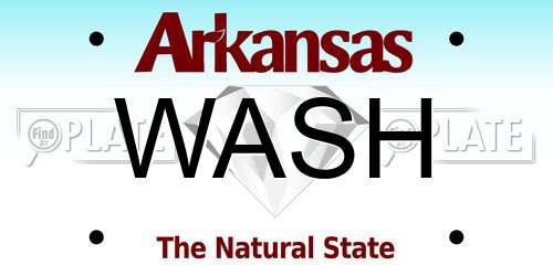 WASH Arkansas License Plate