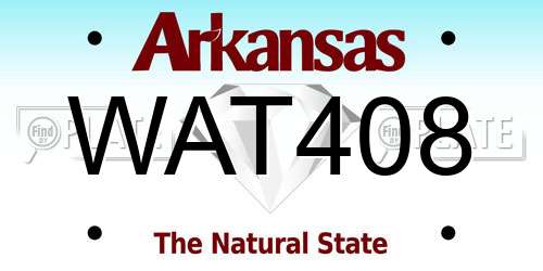 WAT408 Arkansas License Plate