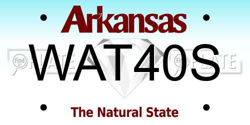 WAT40S Arkansas License Plate