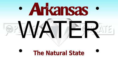 WATER Arkansas License Plate