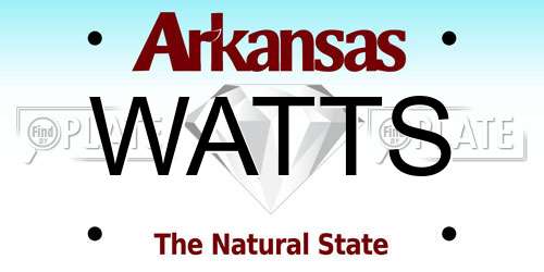 WATTS Arkansas License Plate