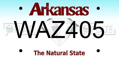WAZ405 Arkansas License Plate
