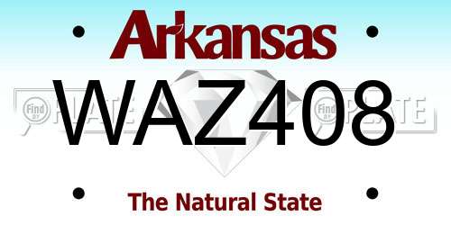 WAZ408 Arkansas License Plate