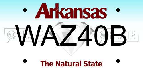 WAZ40B Arkansas License Plate