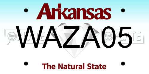 WAZA05 Arkansas License Plate