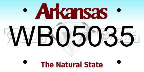 WB05035 Arkansas License Plate