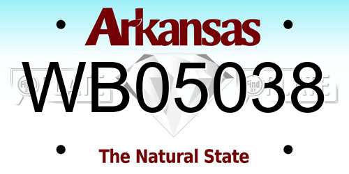 WB05038 Arkansas License Plate