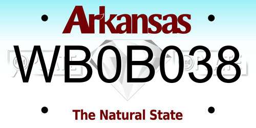 WB0B038 Arkansas License Plate