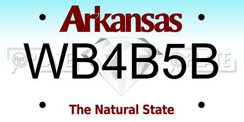 WB4B5B Arkansas License Plate