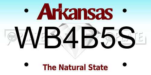 WB4B5S Arkansas License Plate