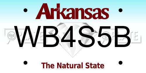 WB4S5B Arkansas License Plate