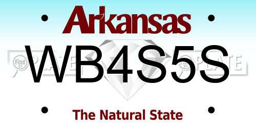 WB4S5S Arkansas License Plate