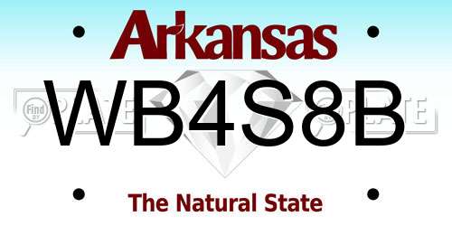 WB4S8B Arkansas License Plate