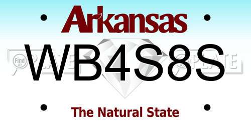 WB4S8S Arkansas License Plate