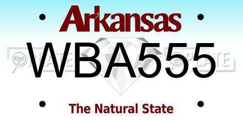 WBA555 Arkansas License Plate