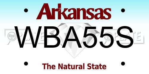 WBA55S Arkansas License Plate