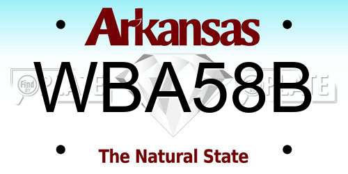 WBA58B Arkansas License Plate