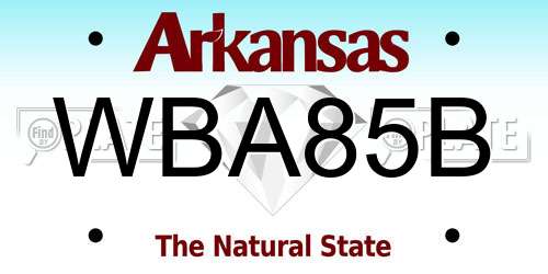 WBA85B Arkansas License Plate