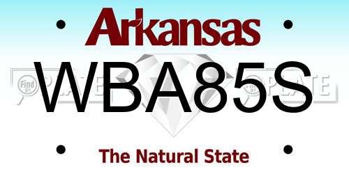 WBA85S Arkansas License Plate