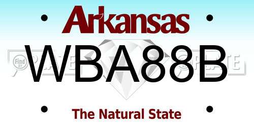 WBA88B Arkansas License Plate