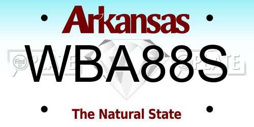 WBA88S Arkansas License Plate