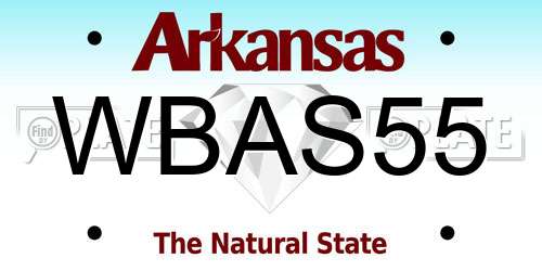 WBAS55 Arkansas License Plate