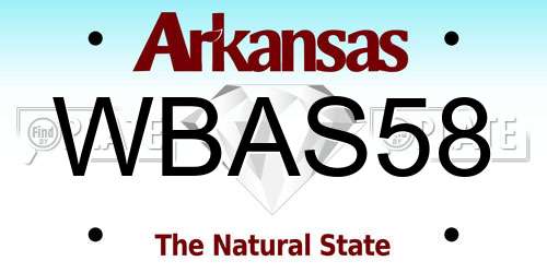 WBAS58 Arkansas License Plate