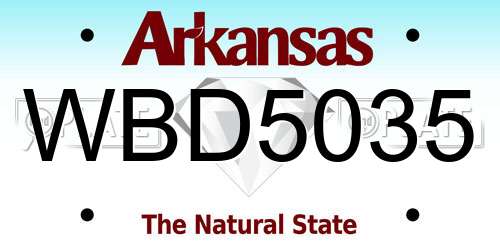 WBD5035 Arkansas License Plate
