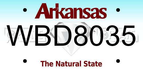 WBD8035 Arkansas License Plate