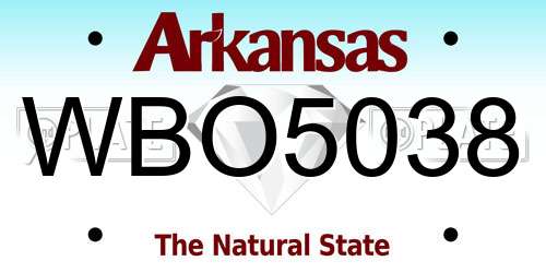 WBO5038 Arkansas License Plate