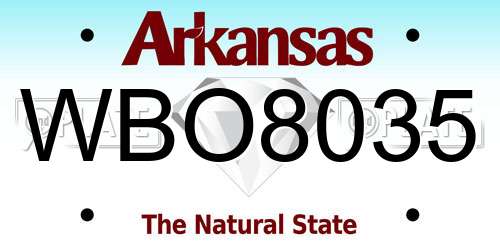 WBO8035 Arkansas License Plate