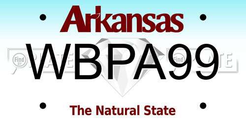 WBPA99 Arkansas License Plate