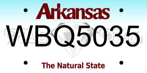 WBQ5035 Arkansas License Plate