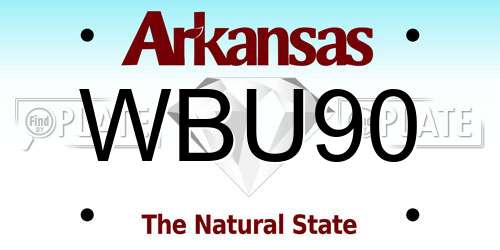 WBU90 Arkansas License Plate