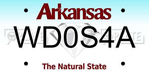 WD0S4A Arkansas License Plate