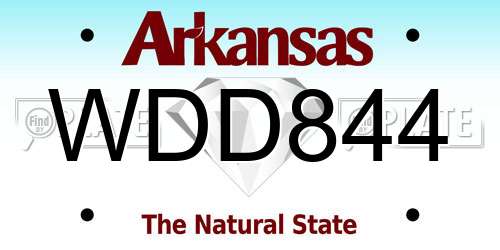 WDD844 Arkansas License Plate