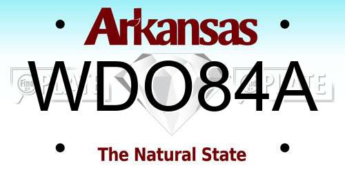 WDO84A Arkansas License Plate