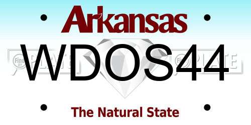WDOS44 Arkansas License Plate