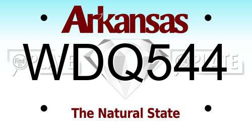 WDQ544 Arkansas License Plate