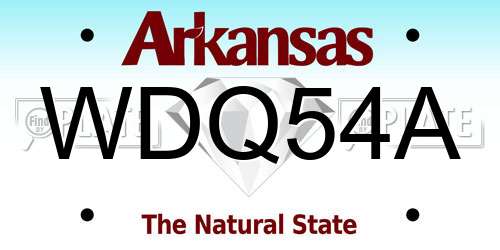 WDQ54A Arkansas License Plate