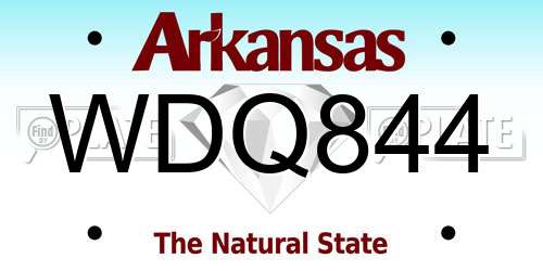 WDQ844 Arkansas License Plate